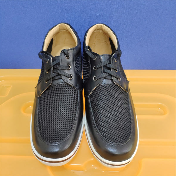 Cow Leather Summer Net Cloth Breathable upper Men's Leg length discrepancy shoes