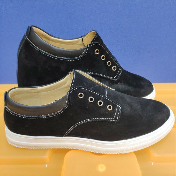 Swede leather casual shoes for leg length discrepancy