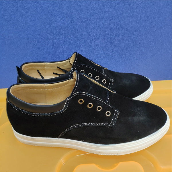 Swede leather casual shoes for leg length discrepancy