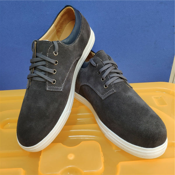 Swede leather casual shoes for leg length discrepancy