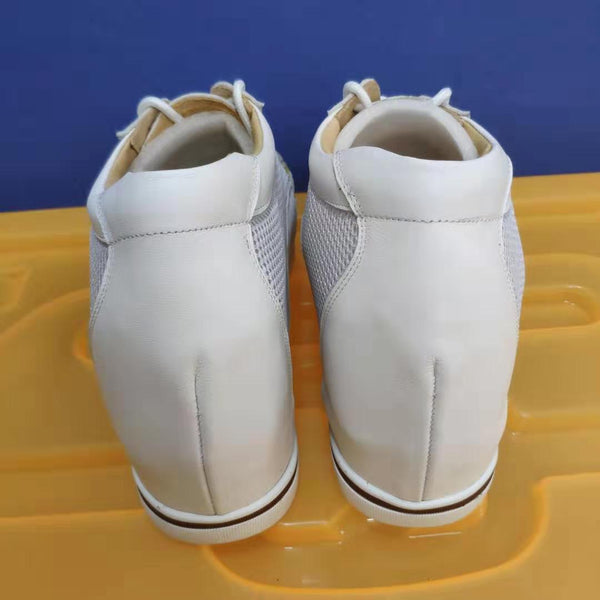 Cow Leather Summer Net Cloth Breathable upper Men's Leg length discrepancy shoes