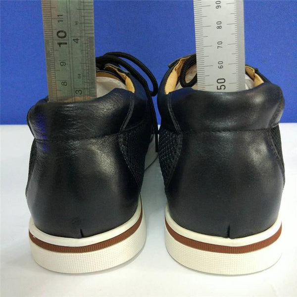 Cow Leather Summer Net Cloth Breathable upper Men's Leg length discrepancy shoes